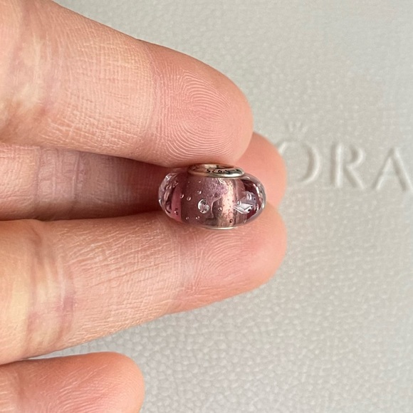 Retired Bubbles Purple Pandora Charm Murano Bead EUC - Picture 2 of 5